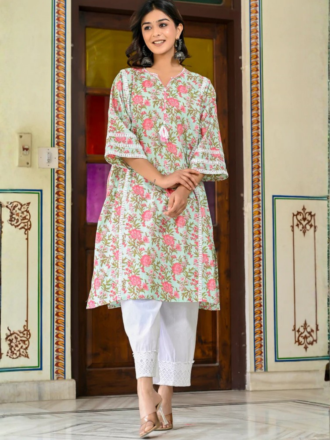 Breezy Bloom Cotton Chogha Set