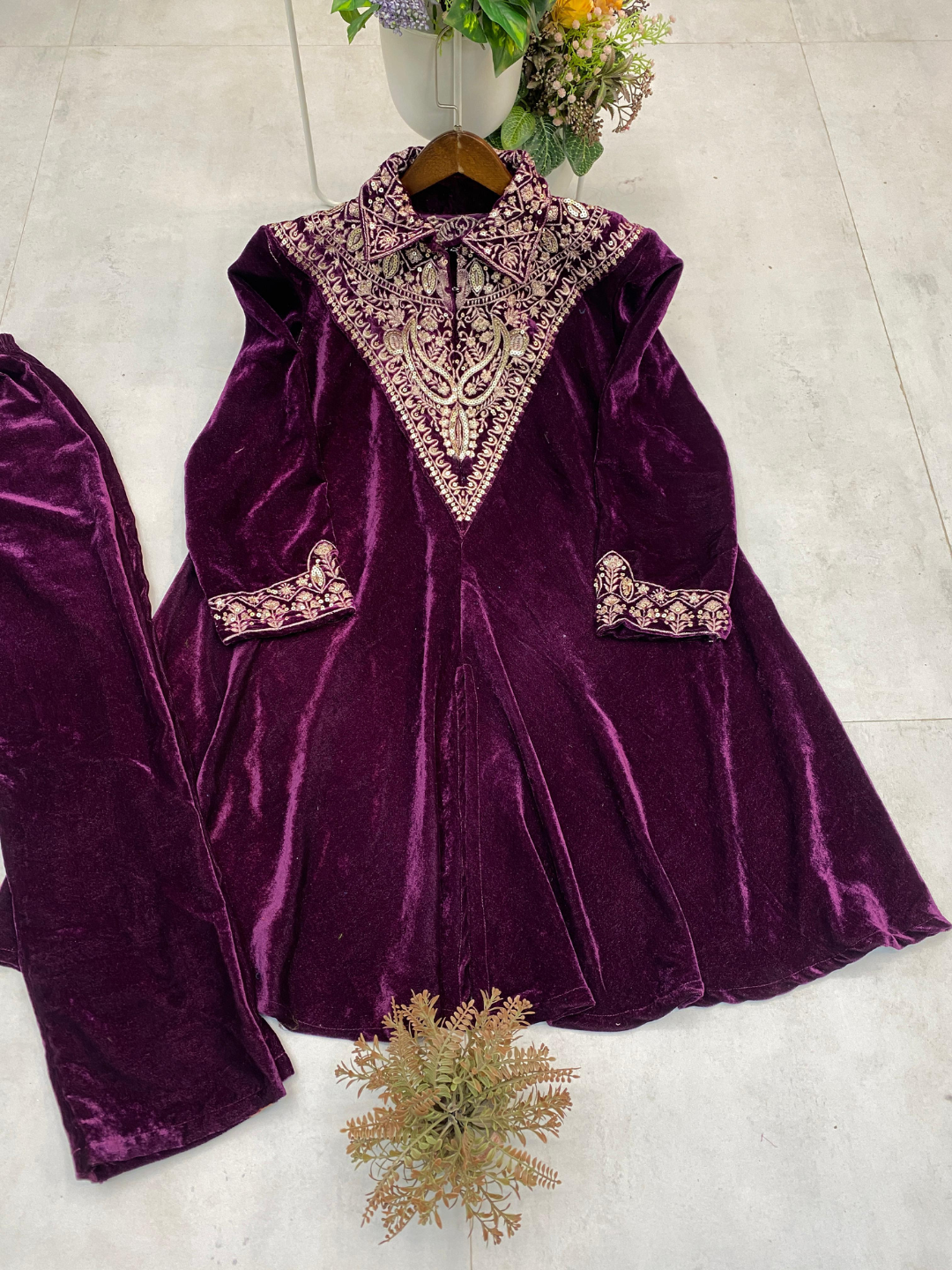 Opulent Wine Velvet Co-ord Set