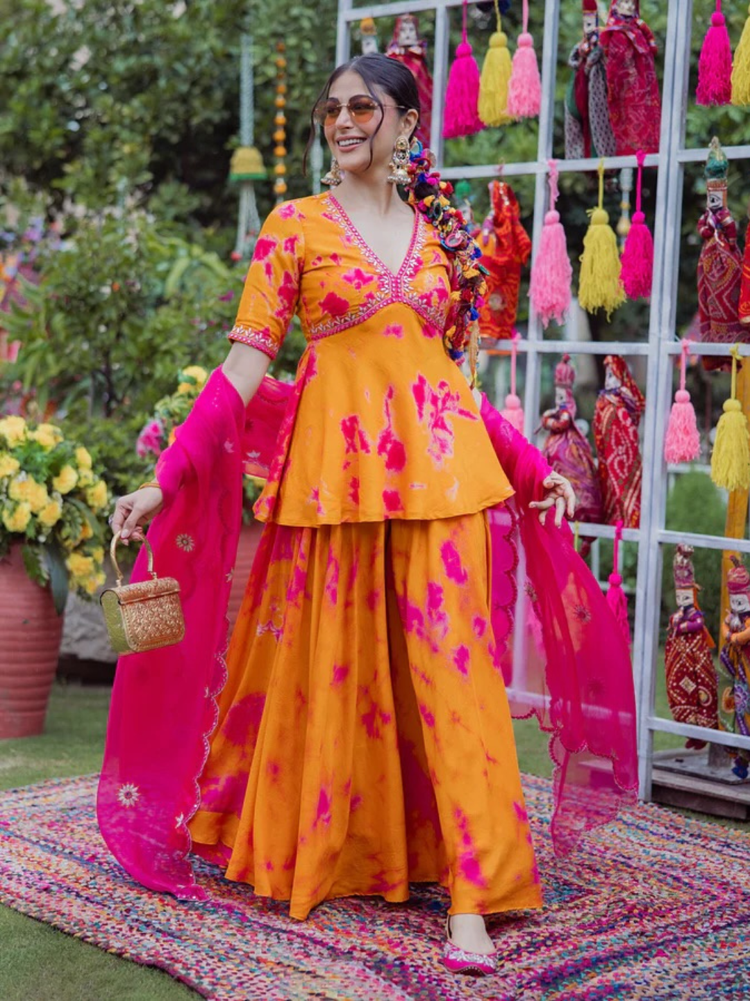 Sunlit Sorbet Crepe Dupatta Set