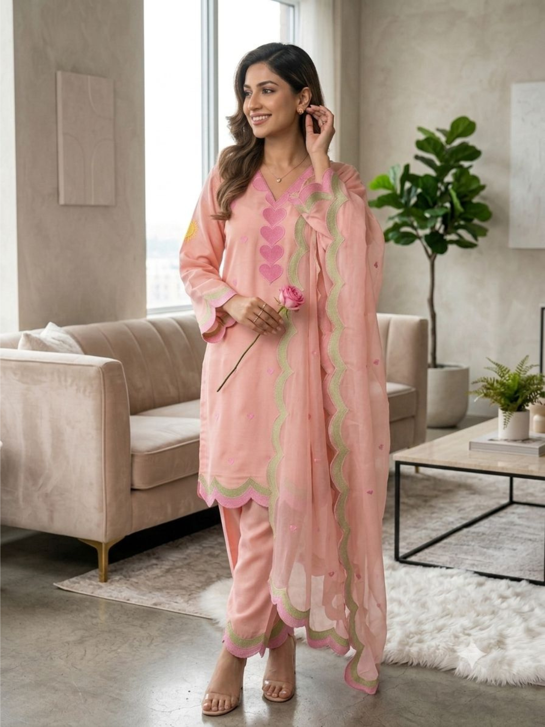 Farsi Mul Chanderi Salwar Set