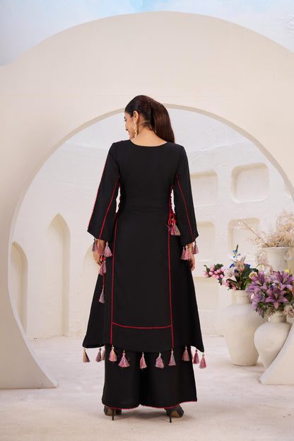 Boho Off-White Khadi Mirror Work Set