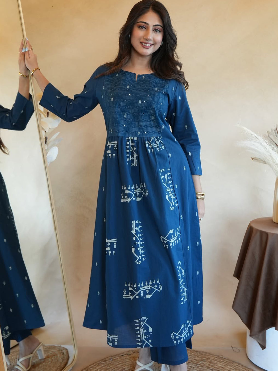Cotton Kurta Set with Mulmul Charm