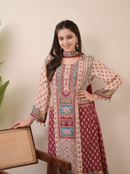 Charming Chinon Dupatta Set