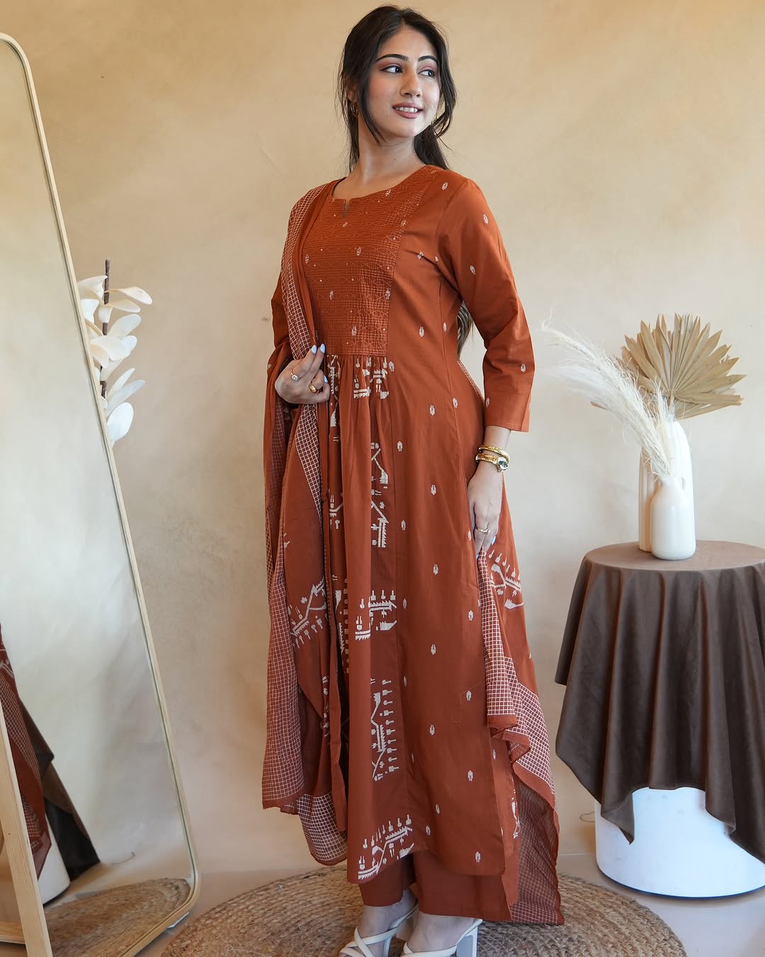 Cotton Kurta Set with Mulmul Charm