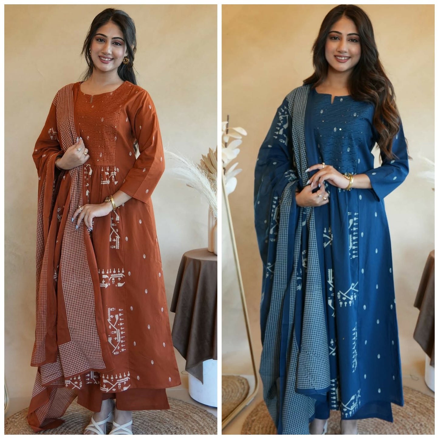 Cotton Kurta Set with Mulmul Charm