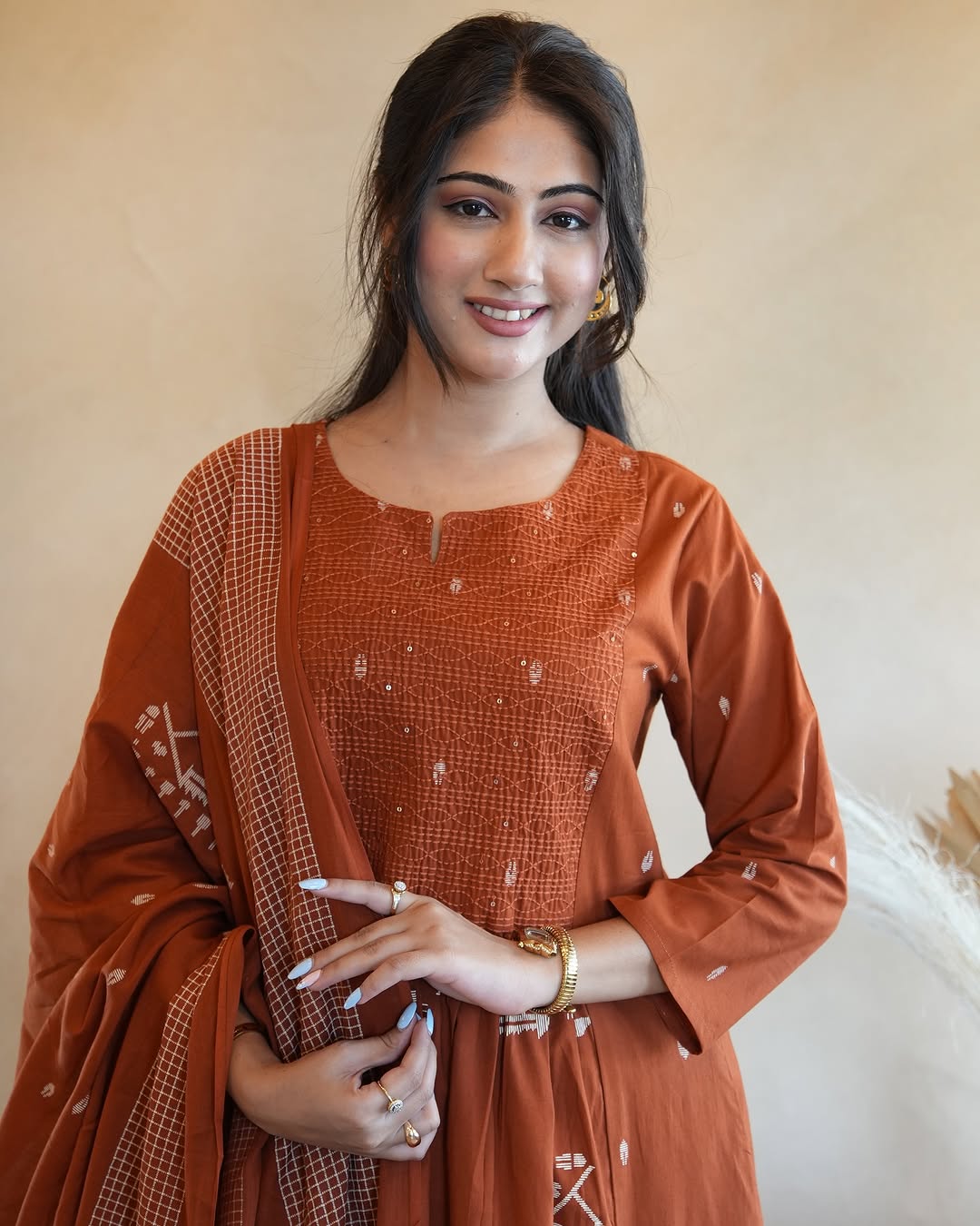 Cotton Kurta Set with Mulmul Charm