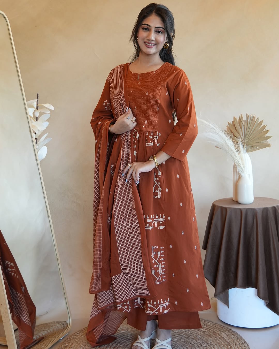Cotton Kurta Set with Mulmul Charm