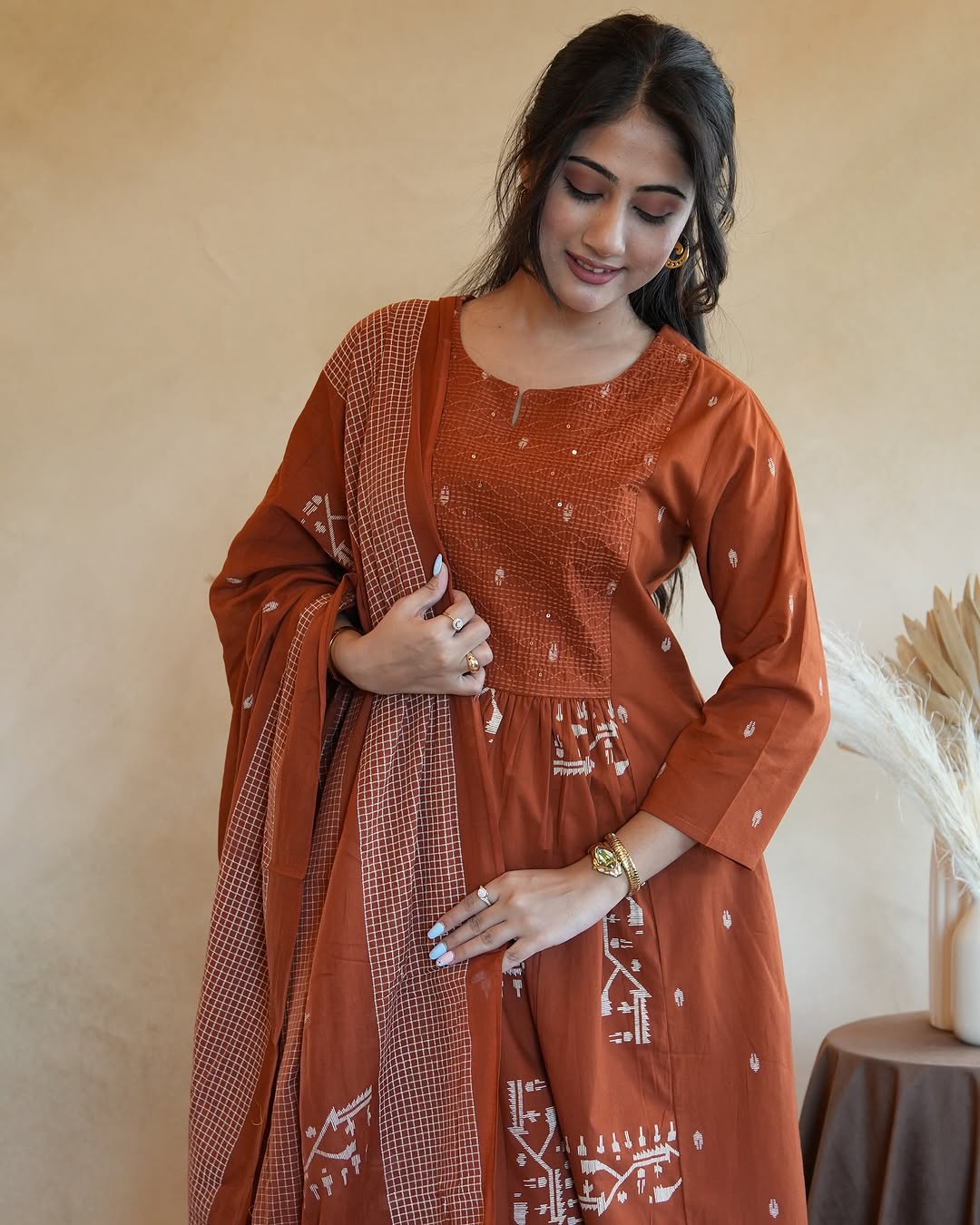 Cotton Kurta Set with Mulmul Charm