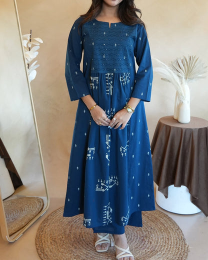 Cotton Kurta Set with Mulmul Charm