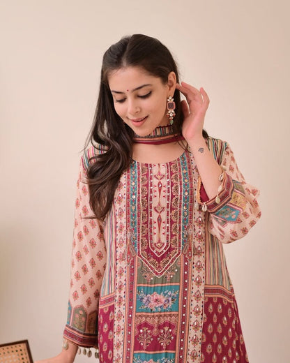 Charming Chinon Dupatta Set