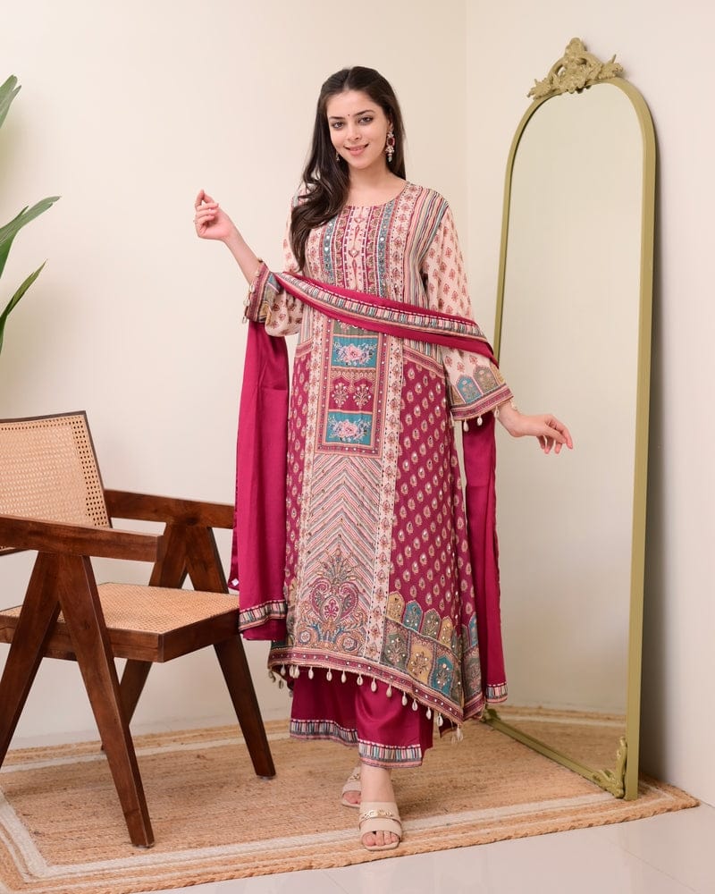 Charming Chinon Dupatta Set