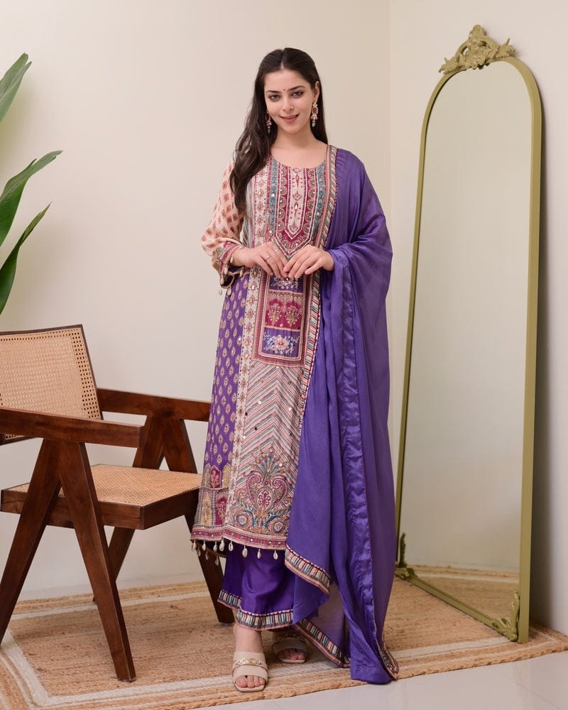 Charming Chinon Dupatta Set