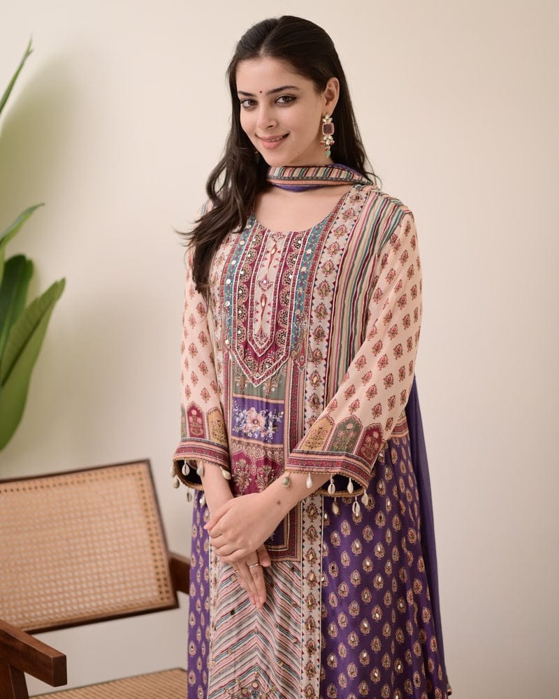 Charming Chinon Dupatta Set