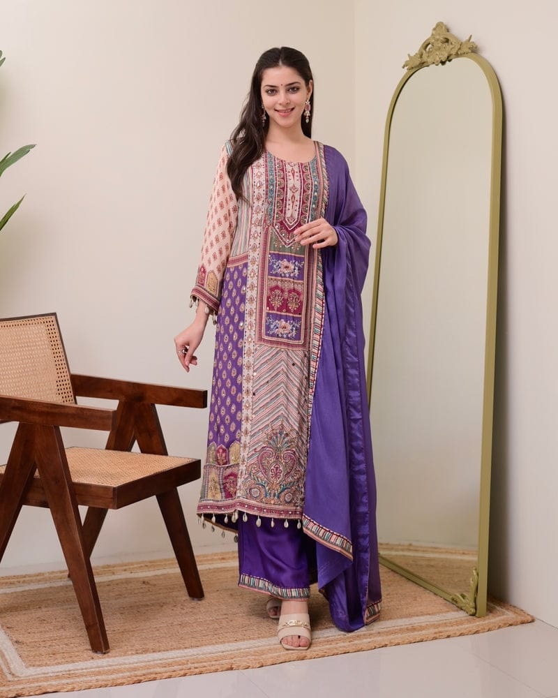 Charming Chinon Dupatta Set