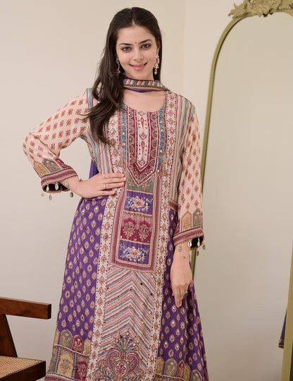 Charming Chinon Dupatta Set