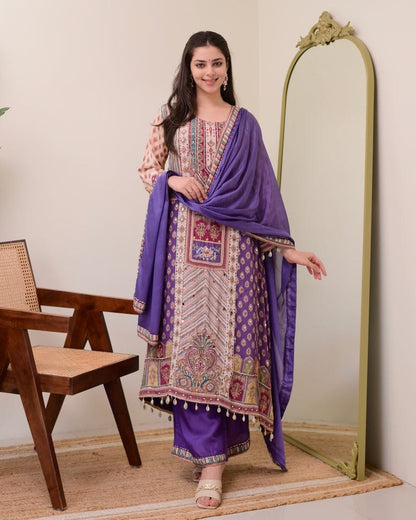 Charming Chinon Dupatta Set
