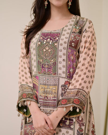 Charming Chinon Dupatta Set