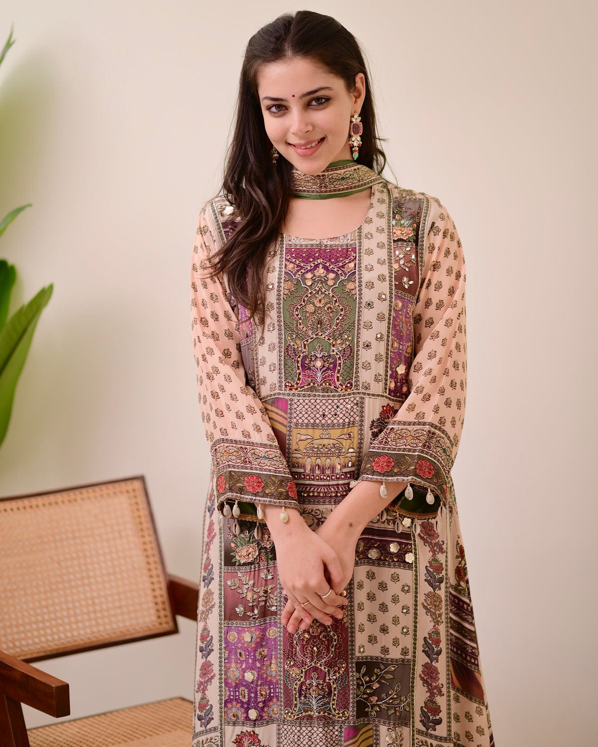 Charming Chinon Dupatta Set