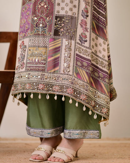 Charming Chinon Dupatta Set